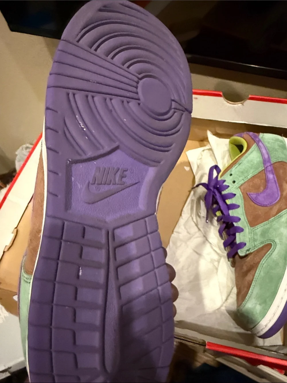 Nike Women’s Green, Purple & Brown Suede Sneakers